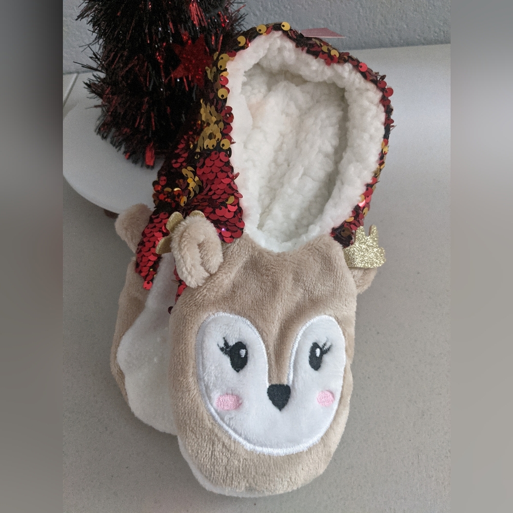Women's Elegant Fun Holiday Slipper Socks Accessories Bedazzled Gift Idea